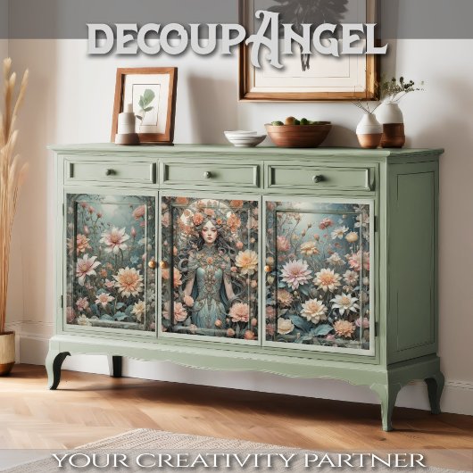 Feuille De Papier Cadeau Élégance romantique dans la pêche et l'eau - Décou