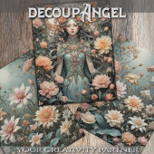 Feuille De Papier Cadeau Élégance romantique dans la pêche et l'eau - Décou