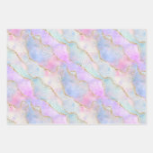 Feuille De Papier Cadeau Élégant Agate Luxe | Superbe aquarelle Pastel (Devant 3)