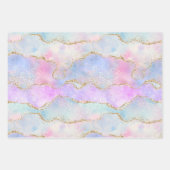 Feuille De Papier Cadeau Élégant Agate Luxe | Superbe aquarelle Pastel (Devant 2)