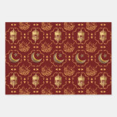 Feuille De Papier Cadeau Elegant Aïd Moubarak Calligraphie or (Devant 3)