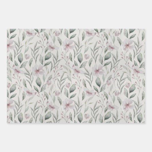 Feuille De Papier Cadeau Elégant Airy Botanical Greenery Cadeau Mariage (Devant 2)