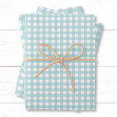 Feuille De Papier Cadeau Elégant Aqua Blue En vichy Check Motif