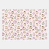 Feuille De Papier Cadeau Élégant Baby shower Citrouille rose fille (Devant 2)