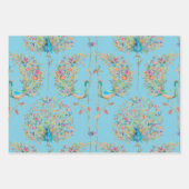 Feuille De Papier Cadeau Elegant beautiful peacock watercolour (Devant 2)