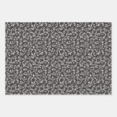 Feuille De Papier Cadeau Elegant Black White Abstract Wedding (Devant)