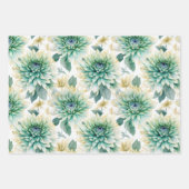 Feuille De Papier Cadeau Elégant blanc amour Aqua Mint Mariage (Devant 3)