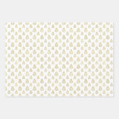 Feuille De Papier Cadeau Elégant Blanc Faux Plié Foil Noël (Devant)