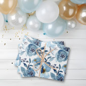 Feuille De Papier Cadeau Elégant bleu bleu bleu blanc Rose de 3