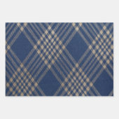 Feuille De Papier Cadeau Elégant bleu marine et bronze (Devant)