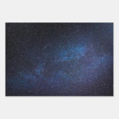 Feuille De Papier Cadeau Elégant bleu Milkyway Galaxy Texture (Devant)
