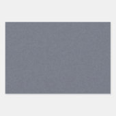 Feuille De Papier Cadeau Elégant bleu moderne gris Faux lin (Devant 3)