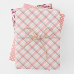 Feuille De Papier Cadeau Elégant Blush Rose Coral Rose Aquarelle Floral