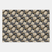 Feuille De Papier Cadeau Elégant boho 3d rose pivoines neutre marine terres (Devant 2)