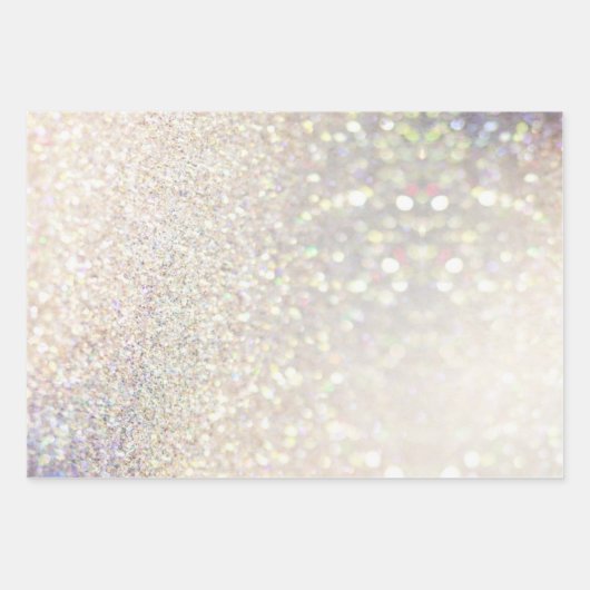Feuille De Papier Cadeau Elegant Bokeh Parties scintillant Noël (Devant 3)