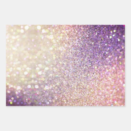 Feuille De Papier Cadeau Elegant Bokeh Parties scintillant Noël (Devant 2)