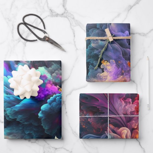 Feuille De Papier Cadeau Elégant cadeau Abstrait Smoke Art (Recto)