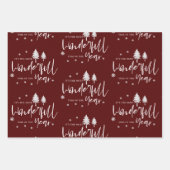 Feuille De Papier Cadeau Élégant cadeau de Noël Red Joyeux (Devant 3)