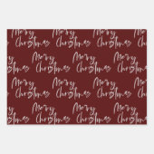 Feuille De Papier Cadeau Élégant cadeau de Noël Red Joyeux (Devant)