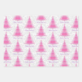 Feuille De Papier Cadeau Élégant cadeau de Noël rose (Devant 2)