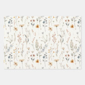 Feuille De Papier Cadeau Élégant cadeau mariage fleur sauvage (Devant 2)