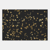 Feuille De Papier Cadeau Elegant Celestial Starry Gold Stars Design (Devant 3)