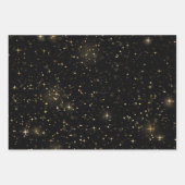 Feuille De Papier Cadeau Elegant Celestial Starry Gold Stars Design (Devant 2)
