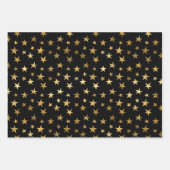 Feuille De Papier Cadeau Elegant Celestial Starry Gold Stars Design (Devant)