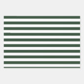 Feuille De Papier Cadeau Elégant chasseur Motif rayé vert et blanc (Devant 2)