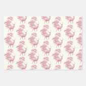 Feuille De Papier Cadeau Elégant Chic Rose Toile Cerf Boodland (Devant 3)