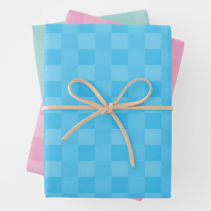 Feuille De Papier Cadeau Elégant ciel bleu bleu rose Turquoise pastel minim