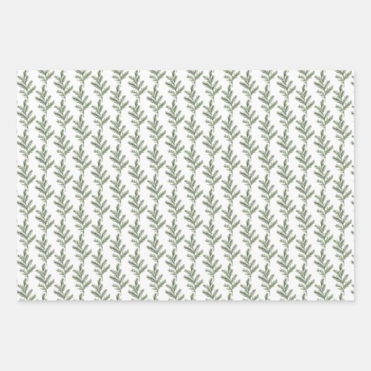 Feuille De Papier Cadeau Élégant Classic Pine Wreath Noël (Devant 2)