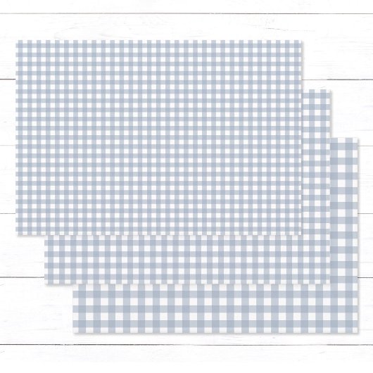 Feuille De Papier Cadeau Élégant classique Dusty Blue En vichy Check Motif