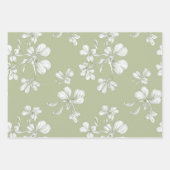 Feuille De Papier Cadeau Élégant Coquette Green Shamrocks ensemble de 3 (Devant 3)