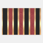 Feuille De Papier Cadeau Élégant Damas Or Sur Bourgogne (Devant)