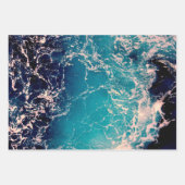 Feuille De Papier Cadeau Elegant Deep Blue Ocean Waves (Devant 3)