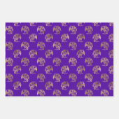 Feuille De Papier Cadeau Élégant Dragon d'or violet (Devant)