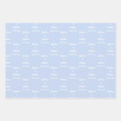 Feuille De Papier Cadeau Elégant Dusty Blue Bride Groom Noms Mariages (Devant 2)