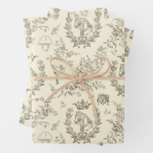 Feuille De Papier Cadeau Élégant, élégant, crème Beige Equestre, Toile
