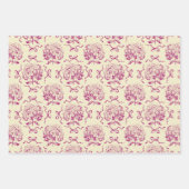 Feuille De Papier Cadeau Élégant esthétique Hydrangea Bow Toile rose Motif (Devant 3)