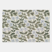 Feuille De Papier Cadeau Élégant Fleur Bleu Périwinkle Floral Classic (Devant 2)
