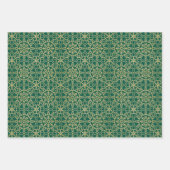 Feuille De Papier Cadeau Élégant flocon de neige Faux Gold Red Set (Devant 2)