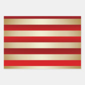 Feuille De Papier Cadeau Élégant flocon de Noël motif rayé (Devant 3)