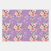 Feuille De Papier Cadeau Élégant floral (Devant 3)