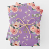 Feuille De Papier Cadeau Élégant floral (En situation)