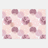 Feuille De Papier Cadeau Élégant Floral Rose Chic (Devant)