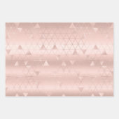 Feuille De Papier Cadeau Élégant Glam Girly Blush rose et argent (Devant 3)