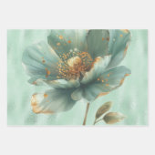 Feuille De Papier Cadeau Elegant Gold & Emerald Poppy Wedding Wrapping  (Devant)