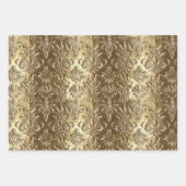 Feuille De Papier Cadeau Elegant Gold Faux Brocade Gift  (Devant 3)