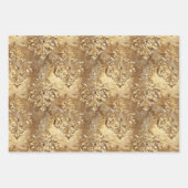 Feuille De Papier Cadeau Elegant Gold Faux Brocade Gift  (Devant)